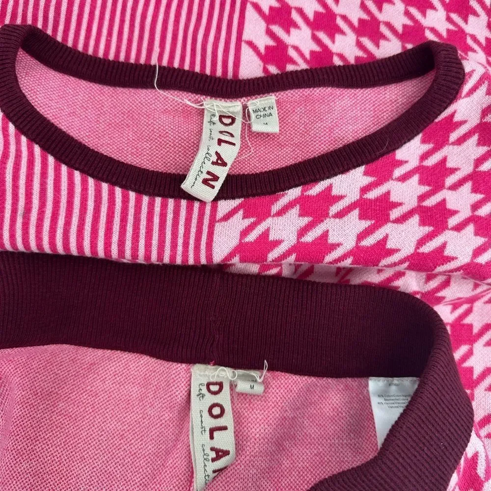 Anthropologie Dolan Left Coast 2 Piece Sierra Lounge Set Raspberry Pink